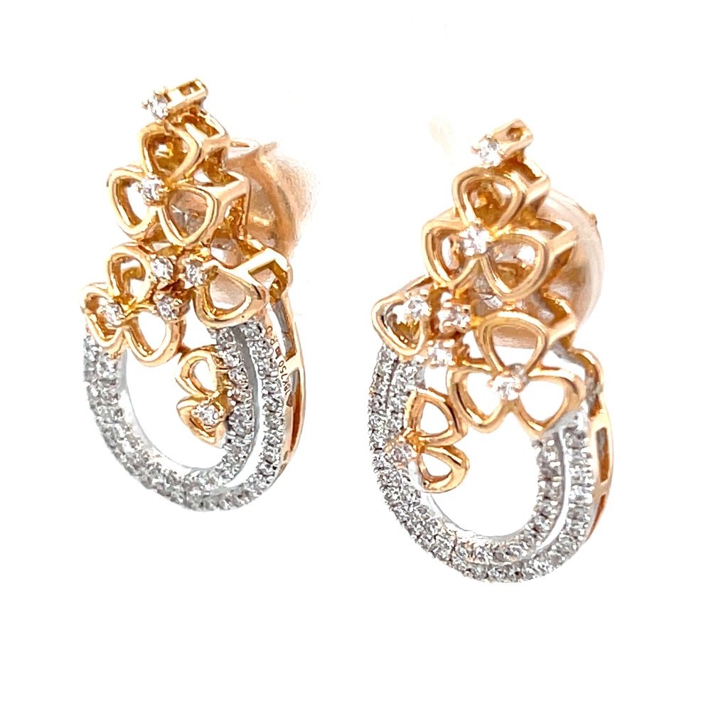 Two u shaped lines with hallmarked gold floral design 9top49