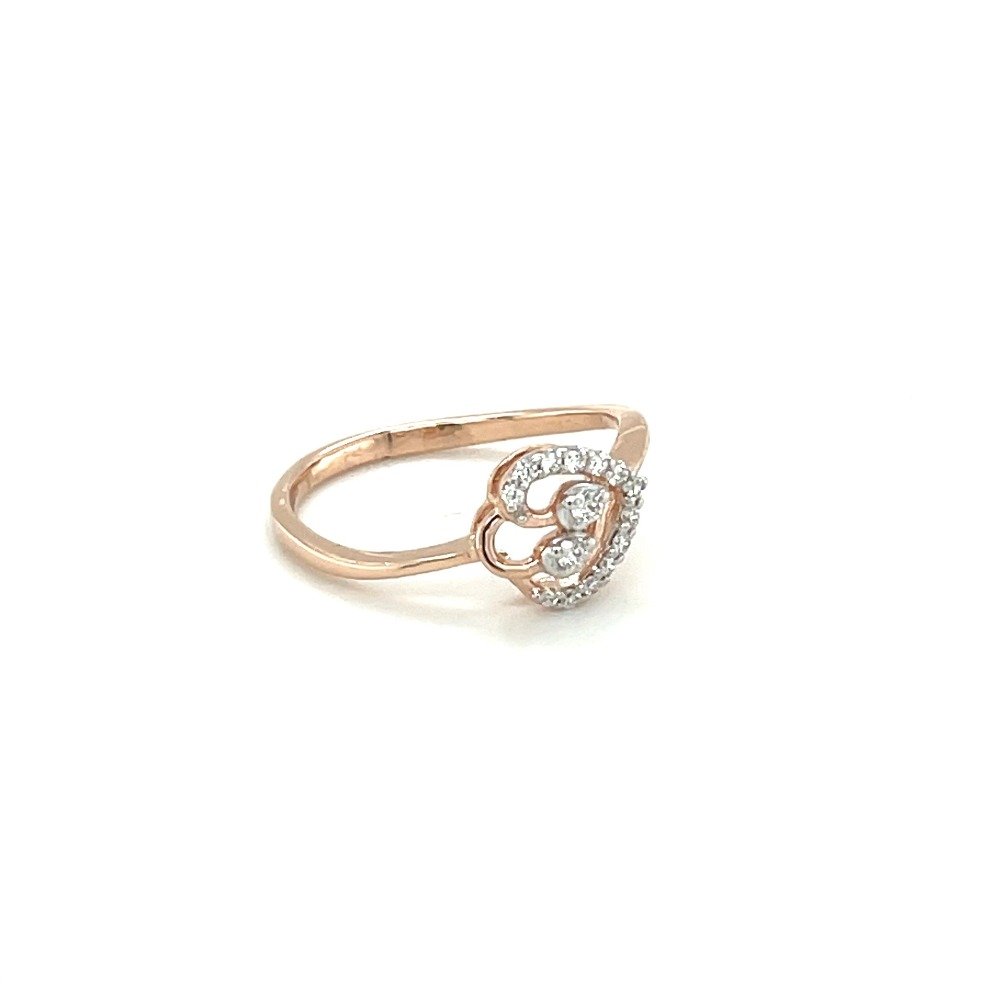 Floating Heart Diamond Ring 14k Rose Gold
