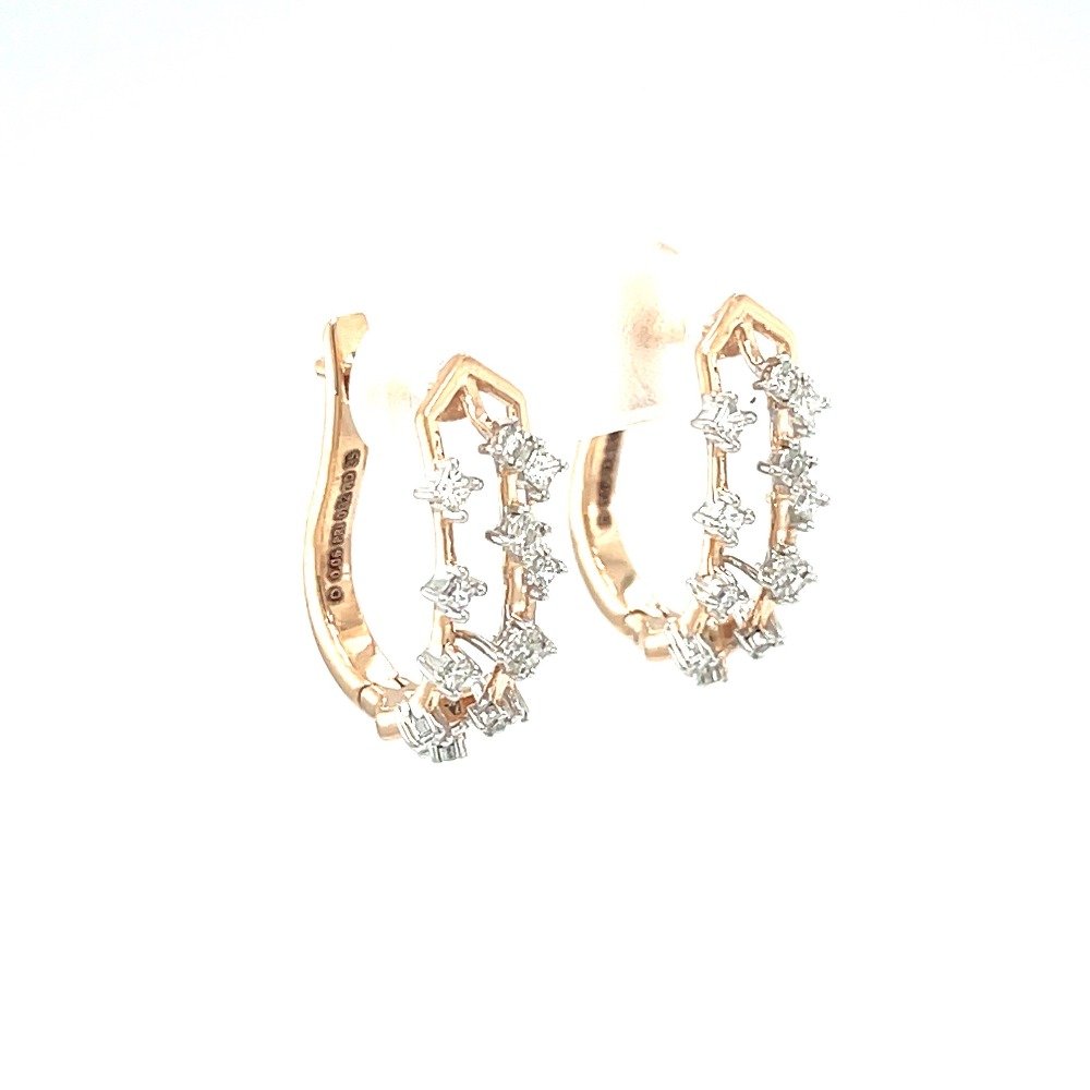 Royale Collection Diamond Studded Bali Earring in 18k Rose Gold