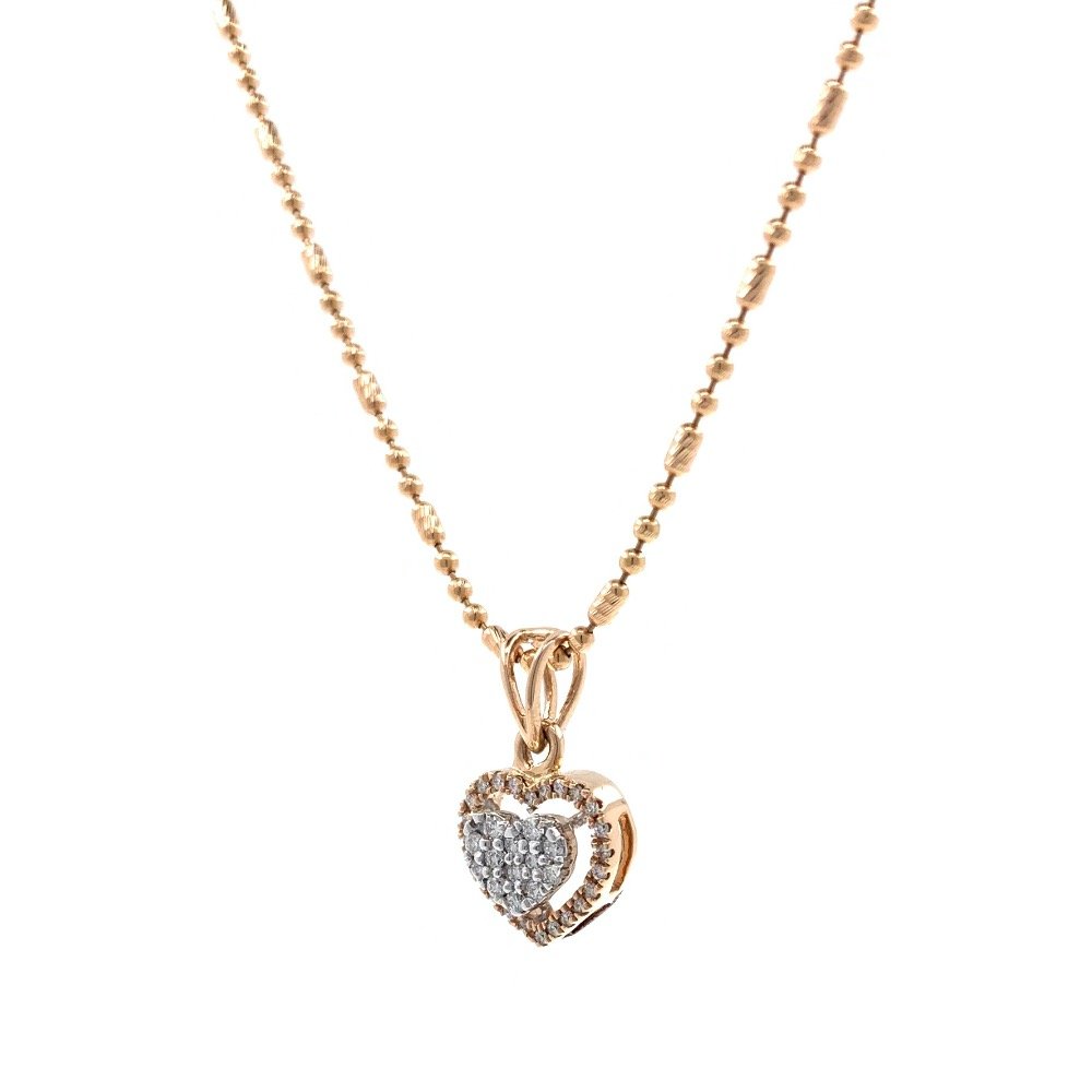 Heart pendant in diamond in 18k rose gold 9SHP56