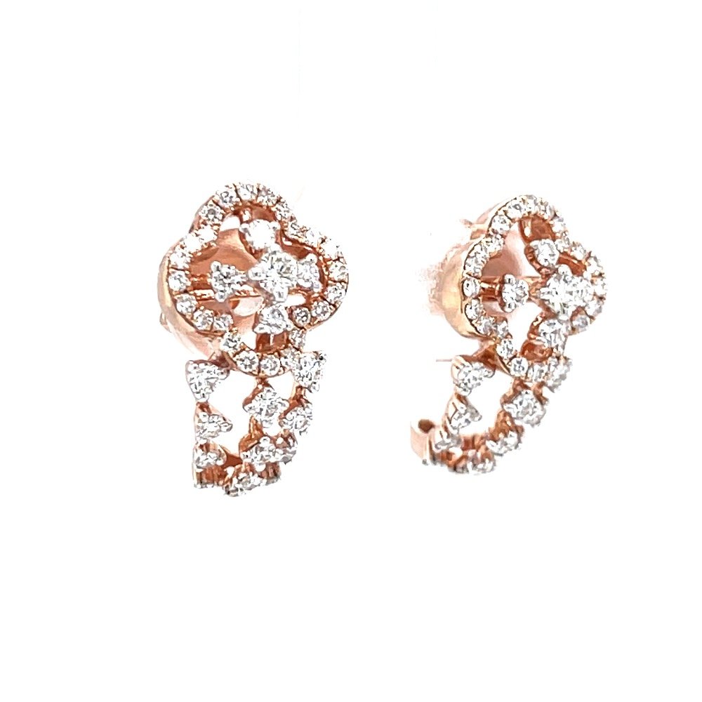 Charmant diamond bali in 18k rose gold in prong setting 9top17