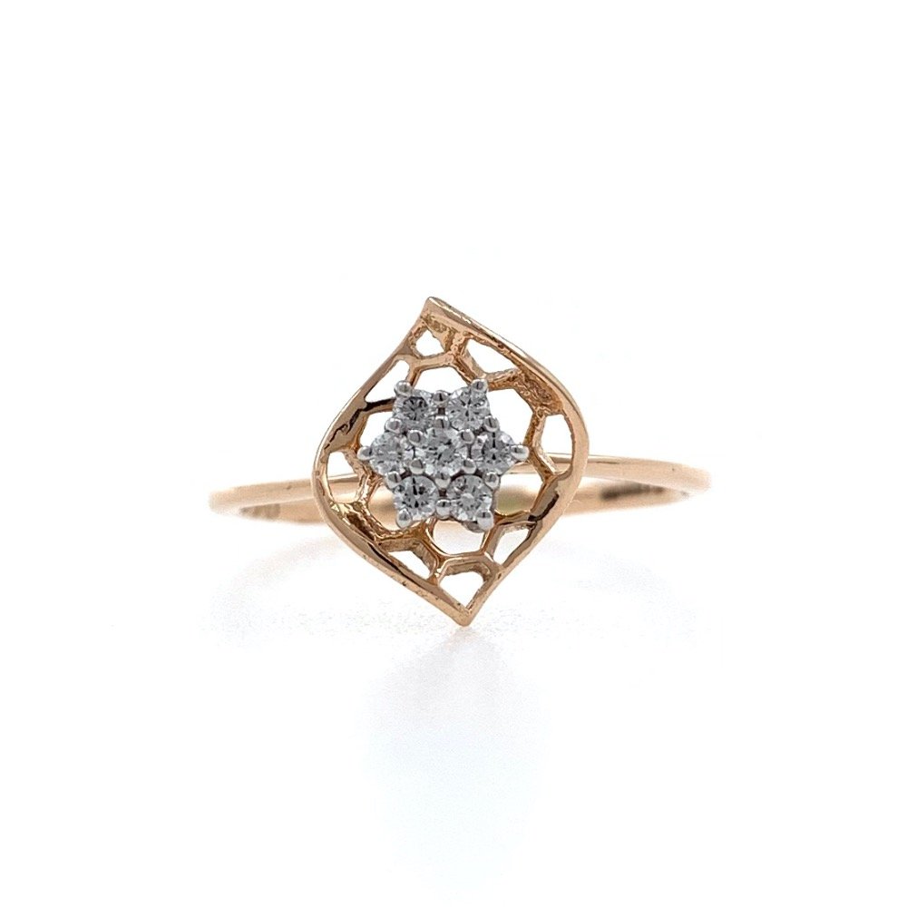 Flower with Gold Petal in 18k Rose Gold - 1.740 Grams - VVS EF - 0.13 carats - 0LR55