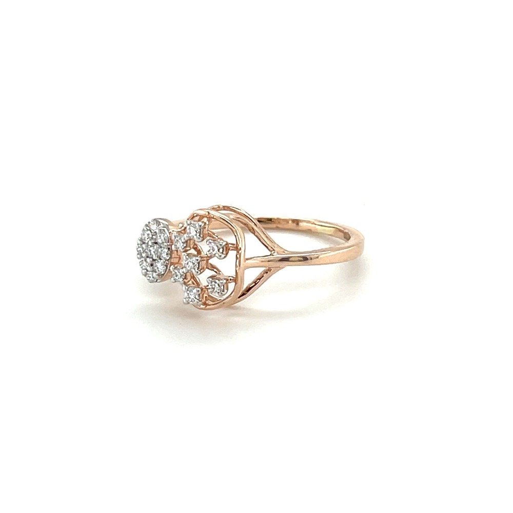 Blumen Diamond Oval Cluster ring in 14k Rose Gold