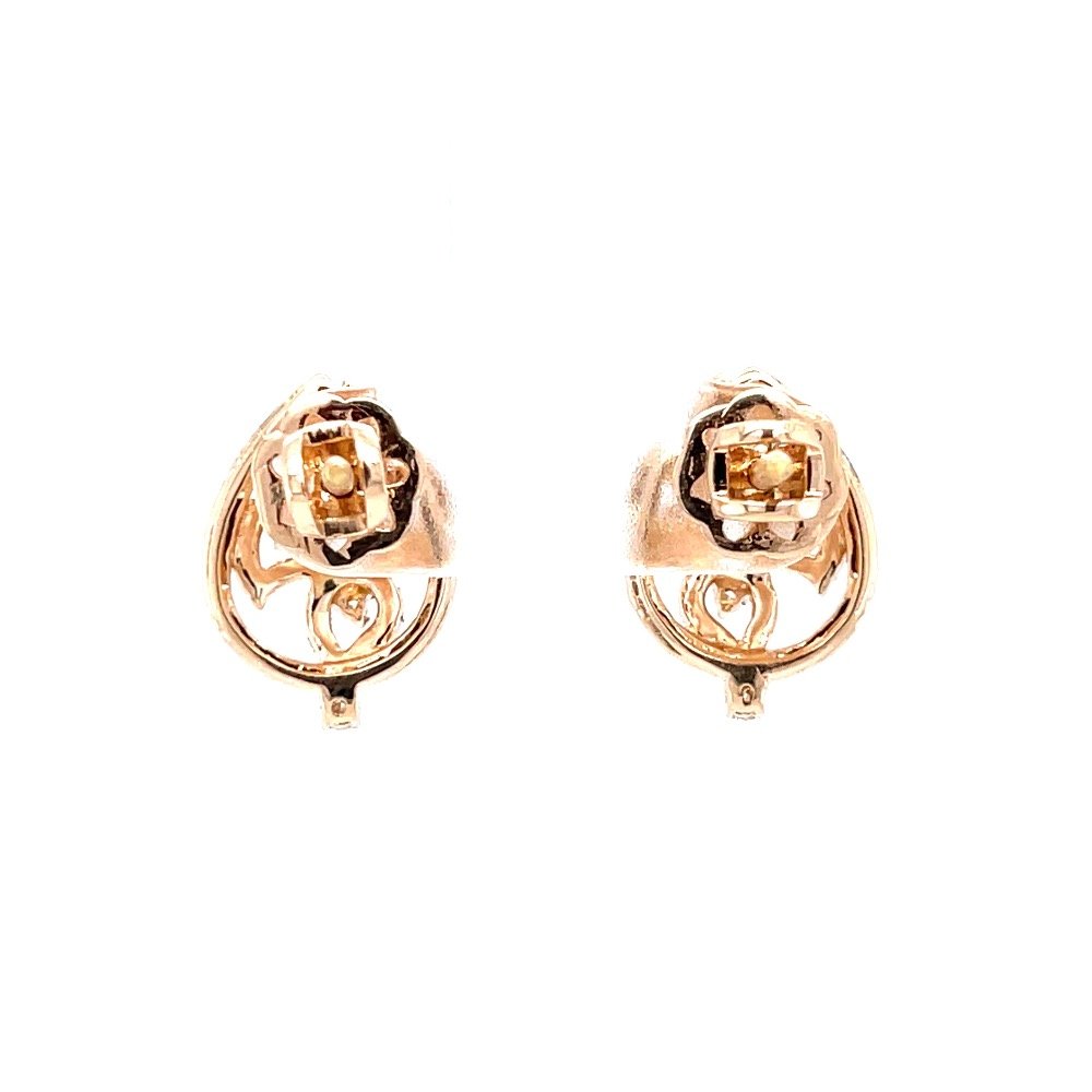 Petal shaped diamond studs in hallmark rose gold 0top230
