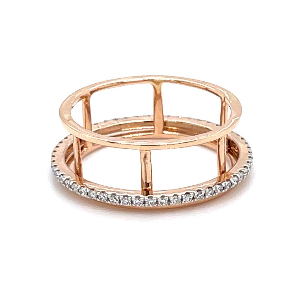 Dancing Single Line band Ring in Rose Gold 0LR197