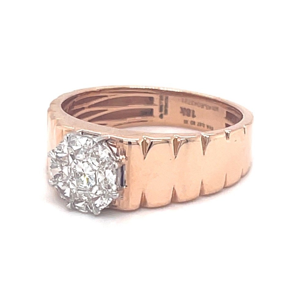 Eva cut Round diamond classic engagement ring with solitaire look