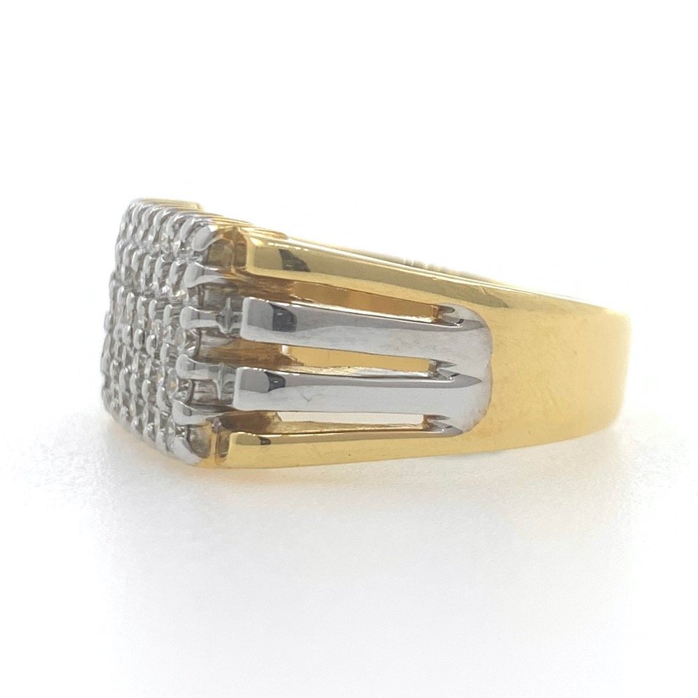 18kt / 750 yellow gold stronghold handmade diamond gents ring 9gr15