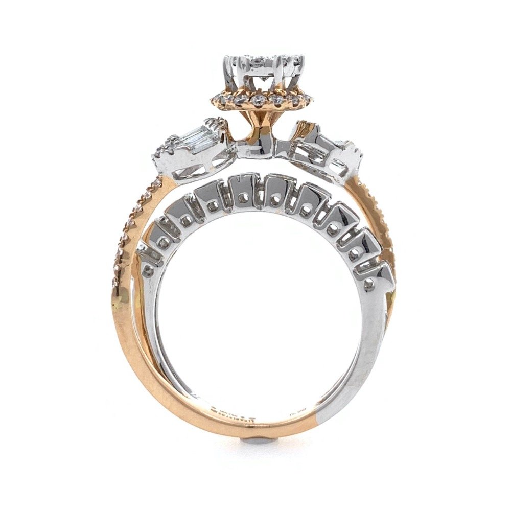 18kt / 750 rose gold twinning cocktail diamond ring for ladies 9lr220