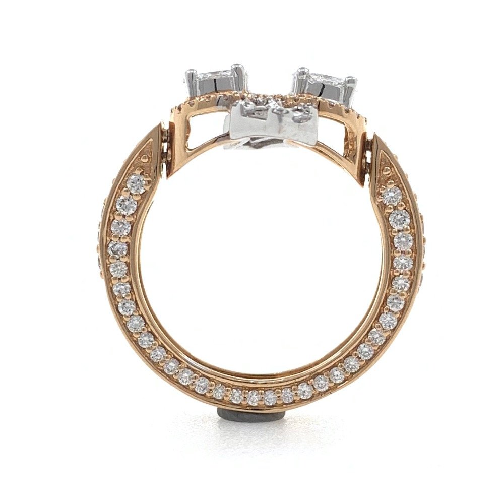 18kt / 750 rose gold designer pendant cum diamond ladies ring 9lr141