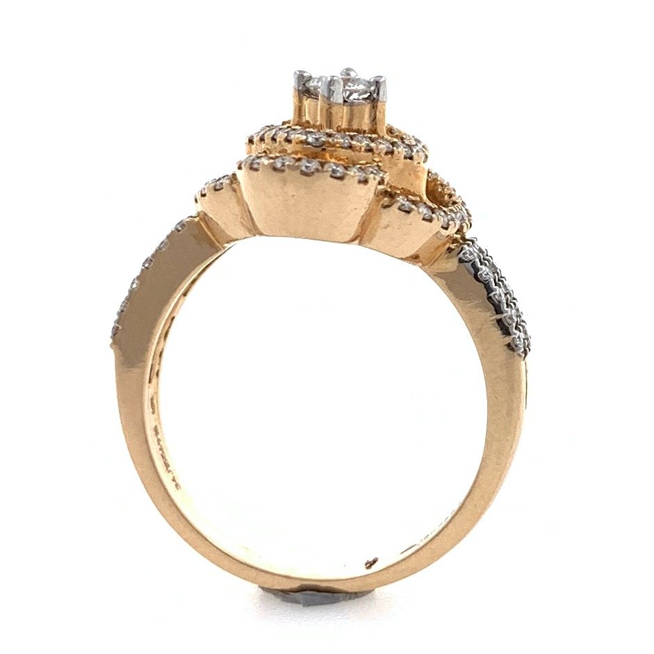 18kt / 750 rose gold micro set diamond ladies ring 8lr230