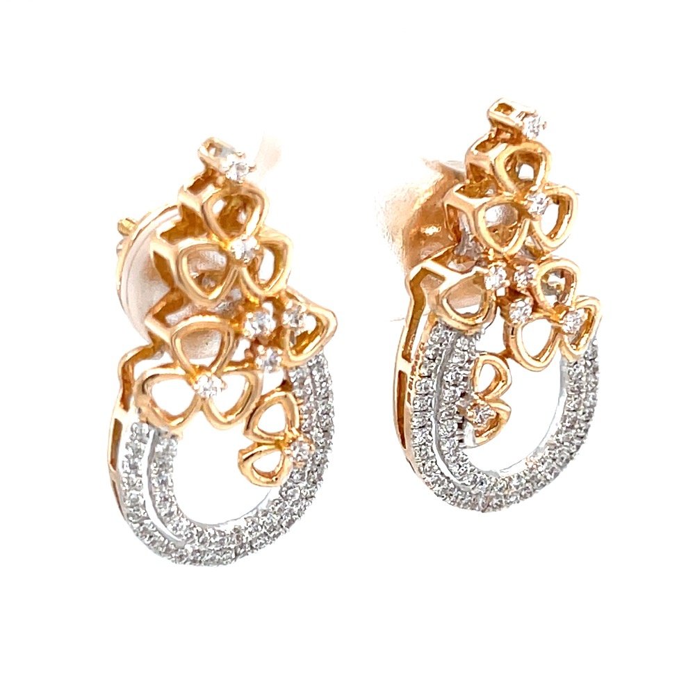 Two u shaped lines with hallmarked gold floral design 9top49