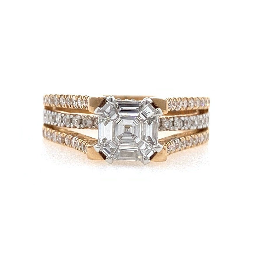 18kt / 750 Rose Gold Solitaire Look Diamond Ladies Ring 9LR267