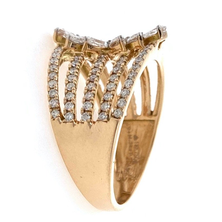 18kt / 750 rose gold floral diamond ladies ring 8lr189