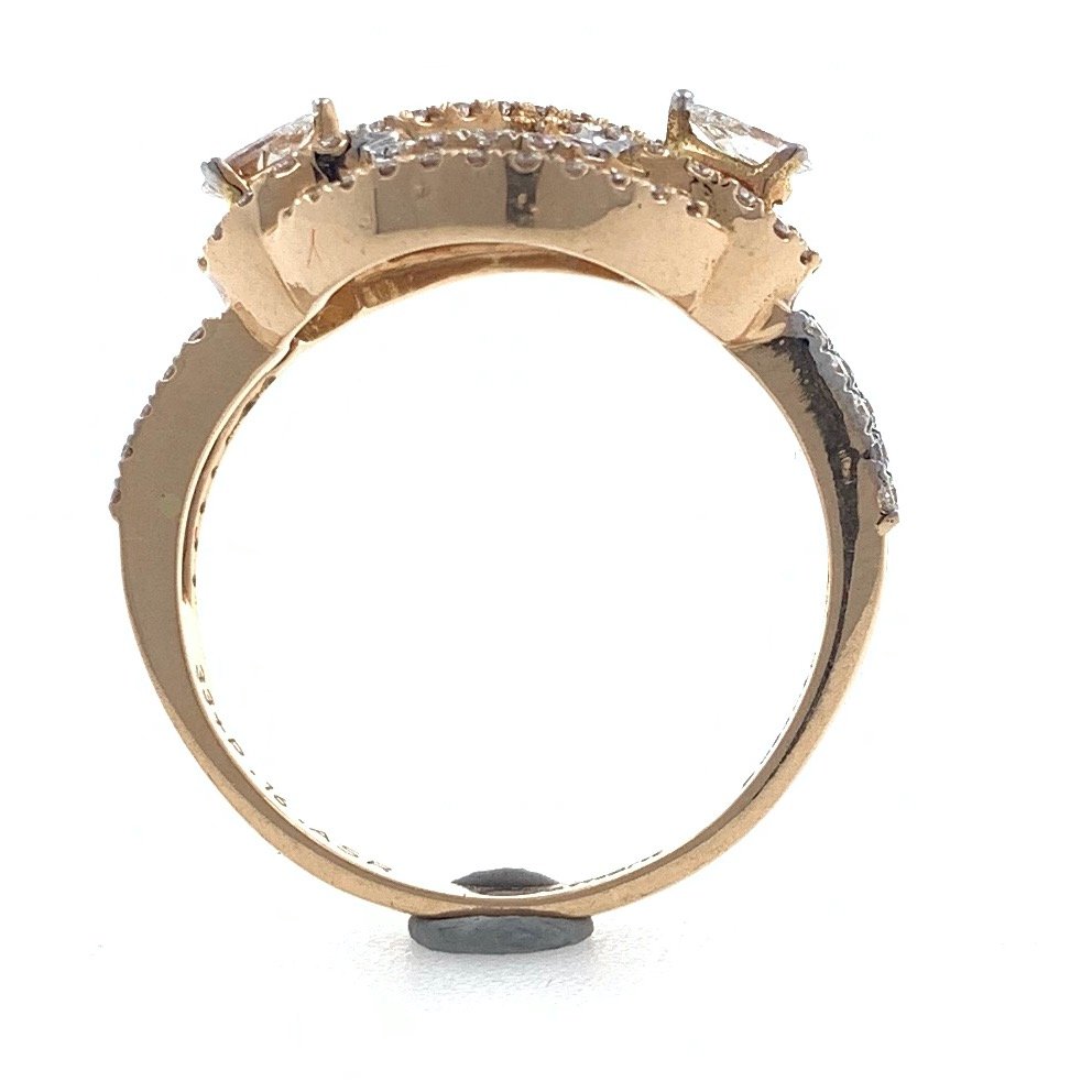 18kt / 750 rose gold micro set diamond ring for ladies 8lr235