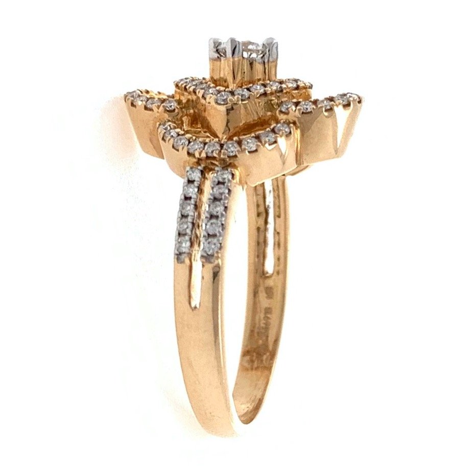 18kt / 750 rose gold micro set diamond ladies ring 8lr230