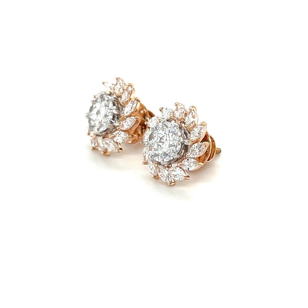 Suryakanti Diamond Earring Studs with Marquise & Eva Cut