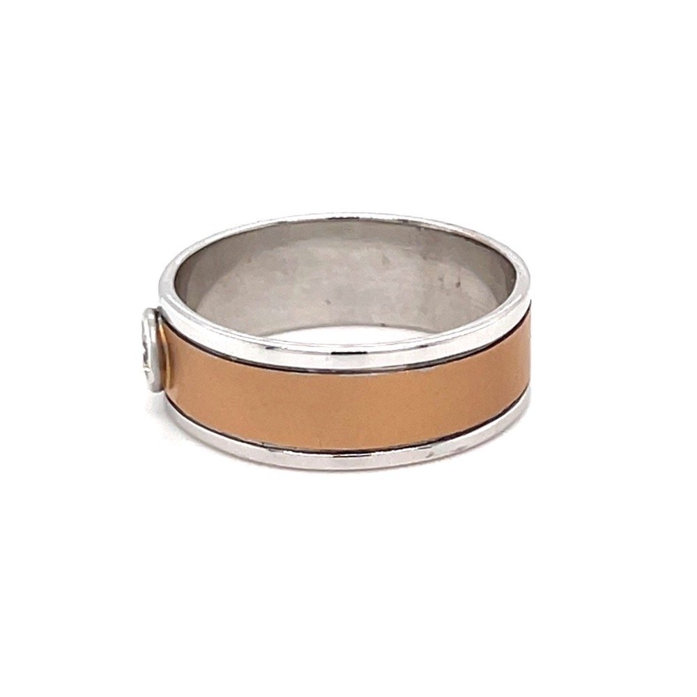 Solitaire Band Ring in Matte Rose Gold for Men