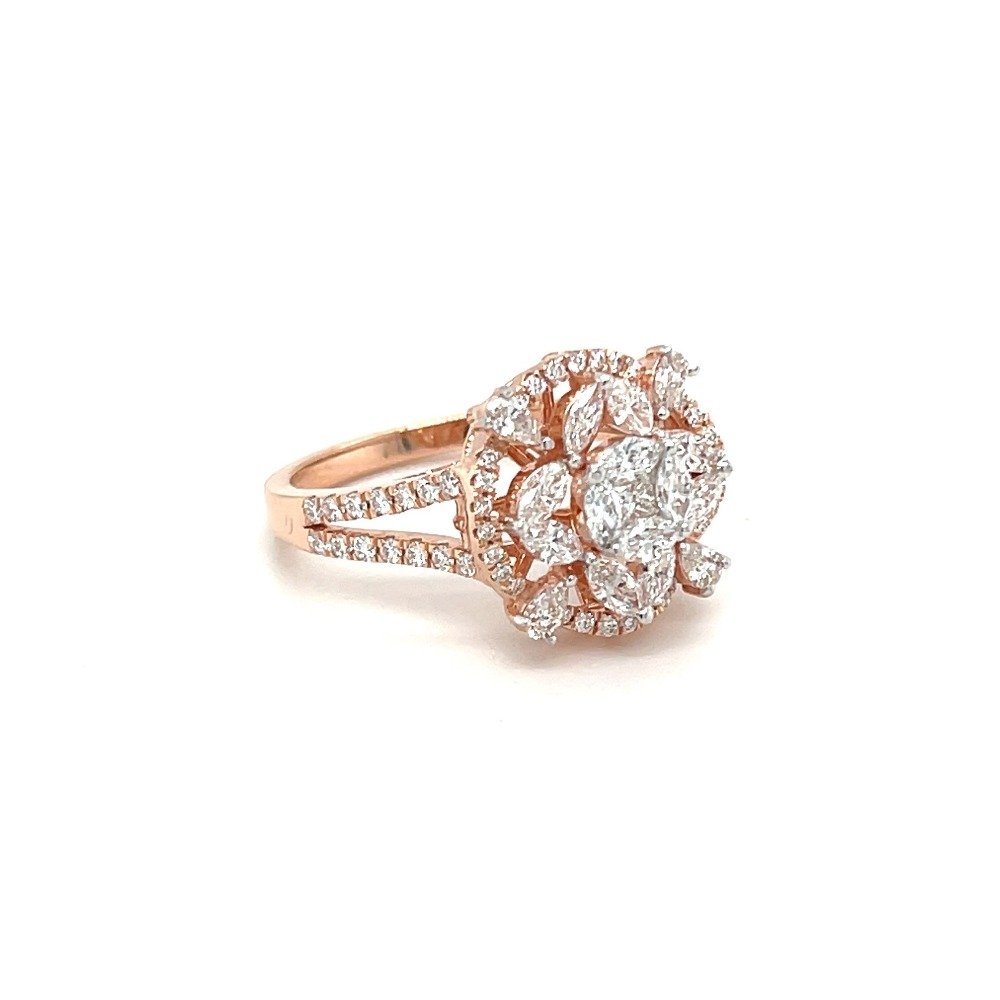 Hezzo Cocktail Diamond Ring in Rose Gold