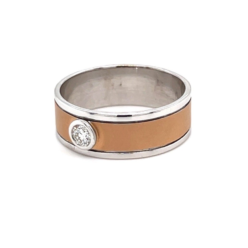 Solitaire Band Ring in Matte Rose Gold for Men