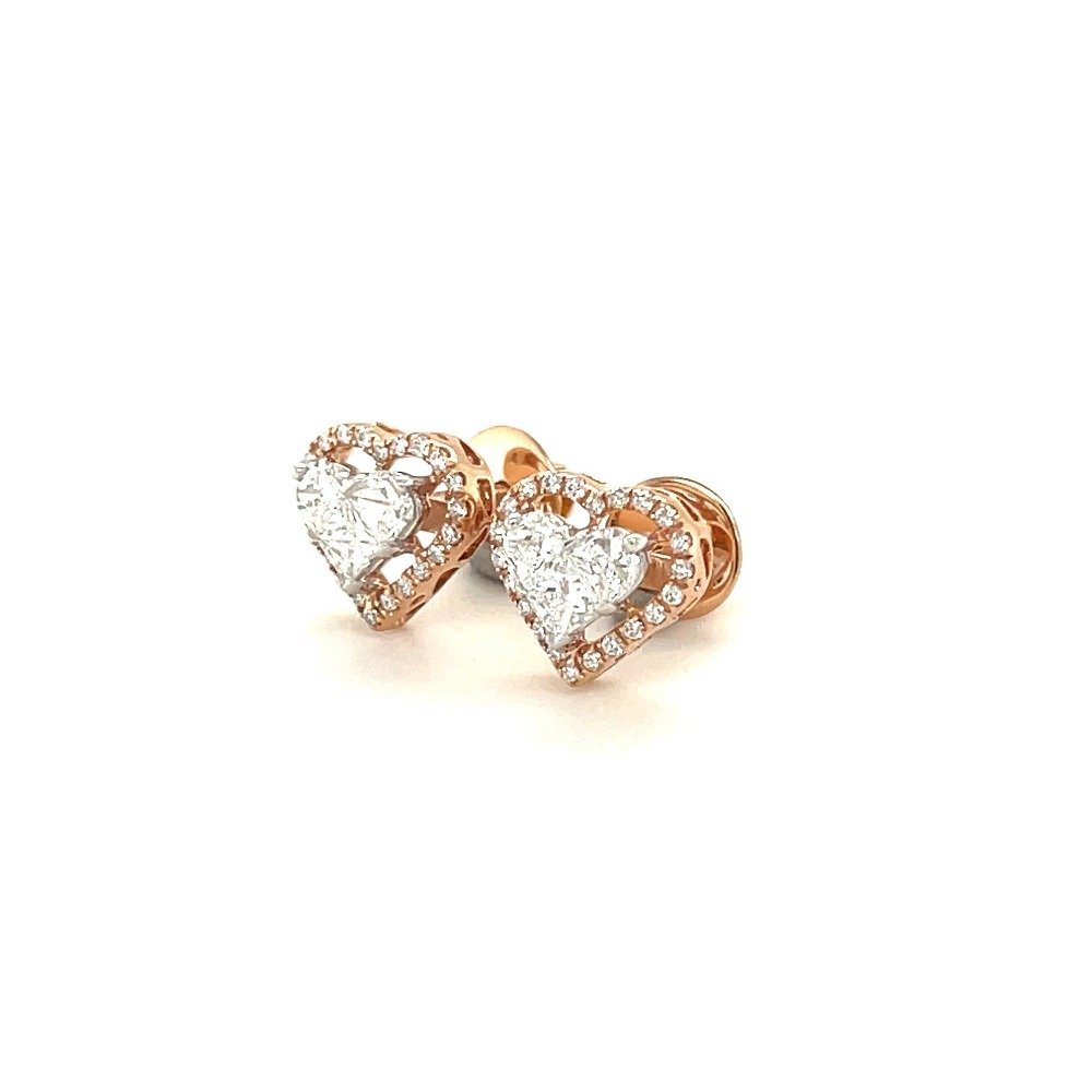 Valentine Heart Diamond Stud Earring