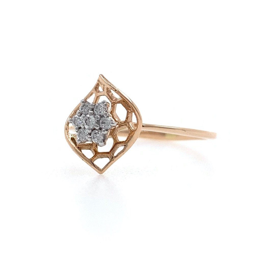 Flower with Gold Petal in 18k Rose Gold - 1.740 Grams - VVS EF - 0.13 carats - 0LR55