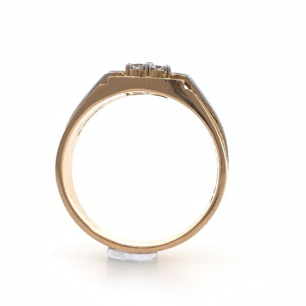 18kt rose gold handmade 4 diamond classic gents ring 8gr58