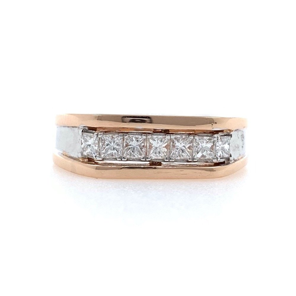 Wedding band with princess cut diamond in 18k rose gold 0gr3