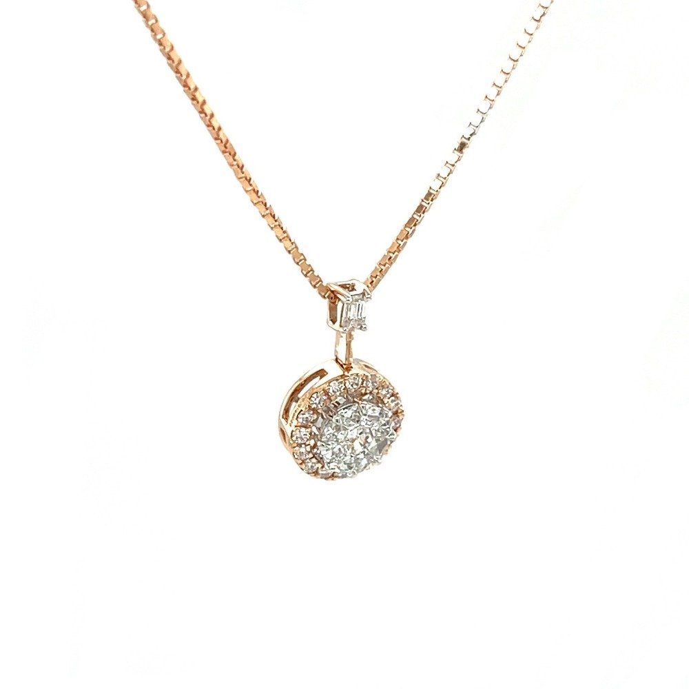 Pressure Setting Solitaire Look Eva Cut Diamond Pendant