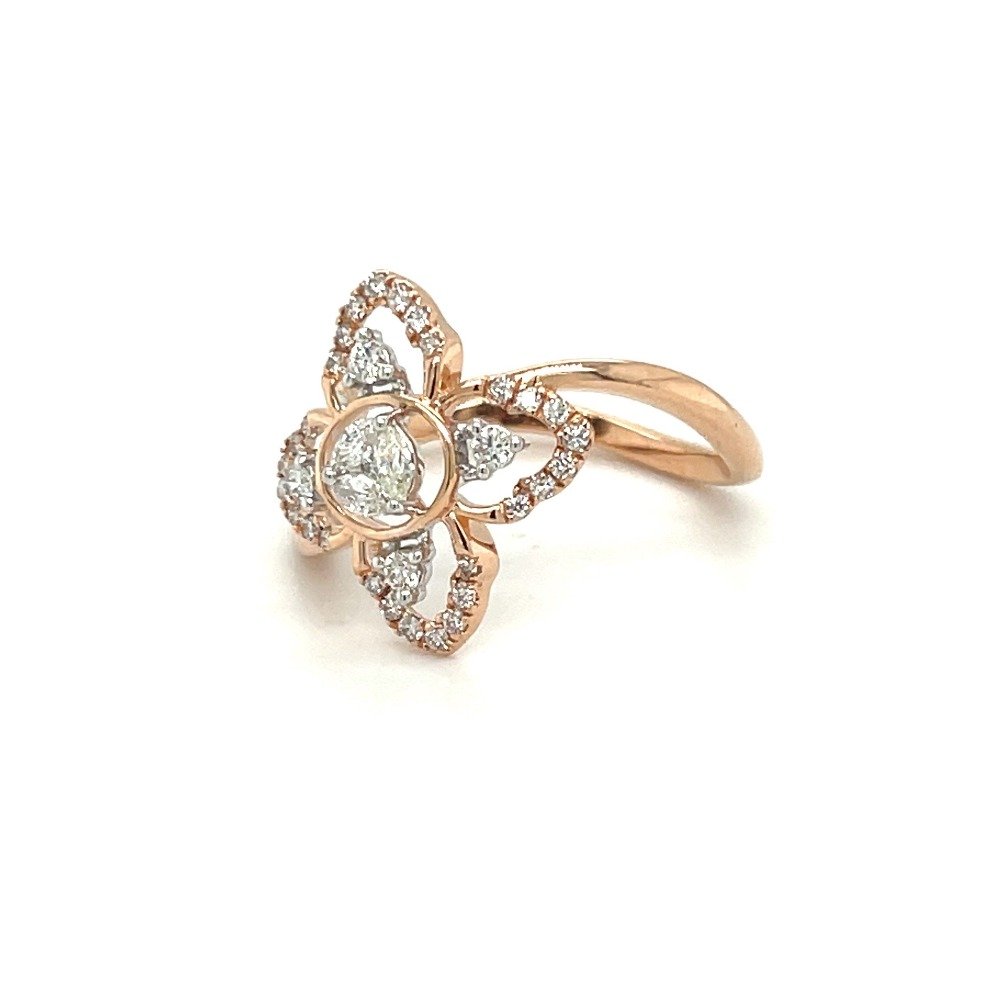 Royale Collection 18k Rose Gold Cluster Ring for Women