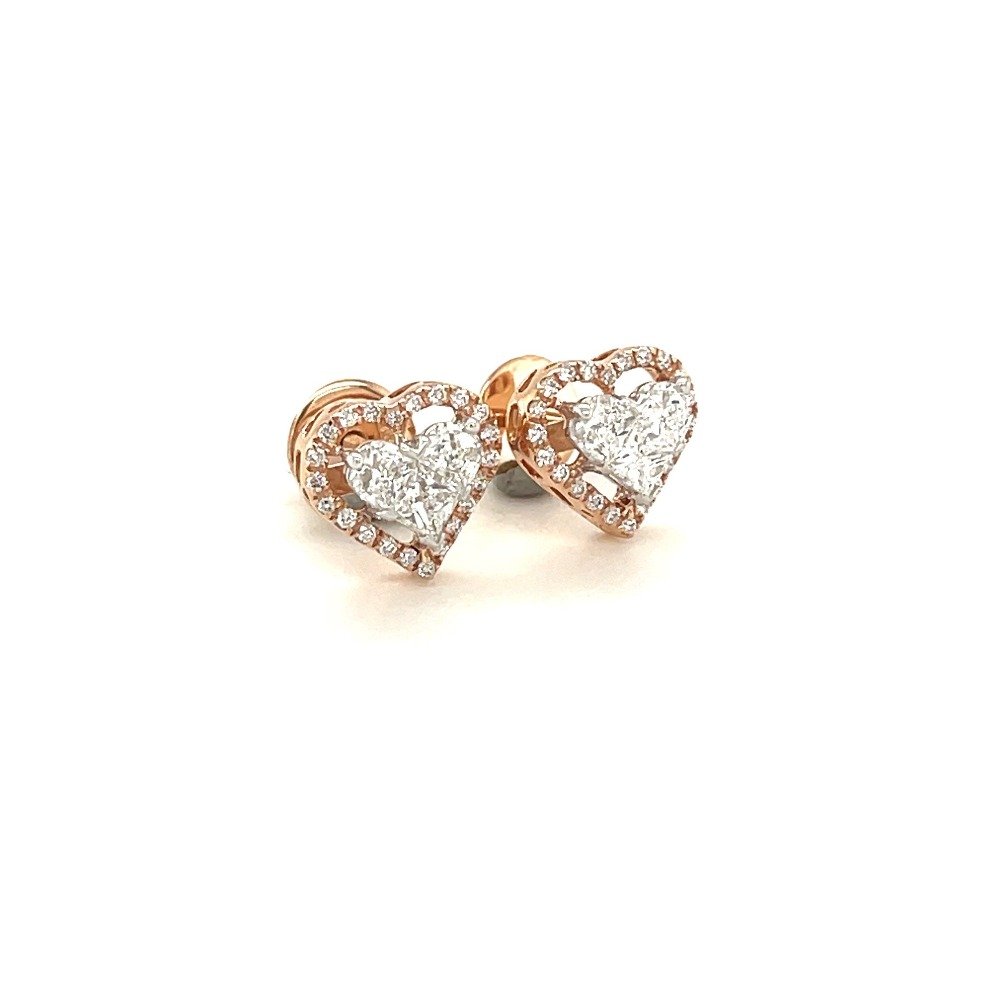 Valentine Heart Diamond Stud Earring