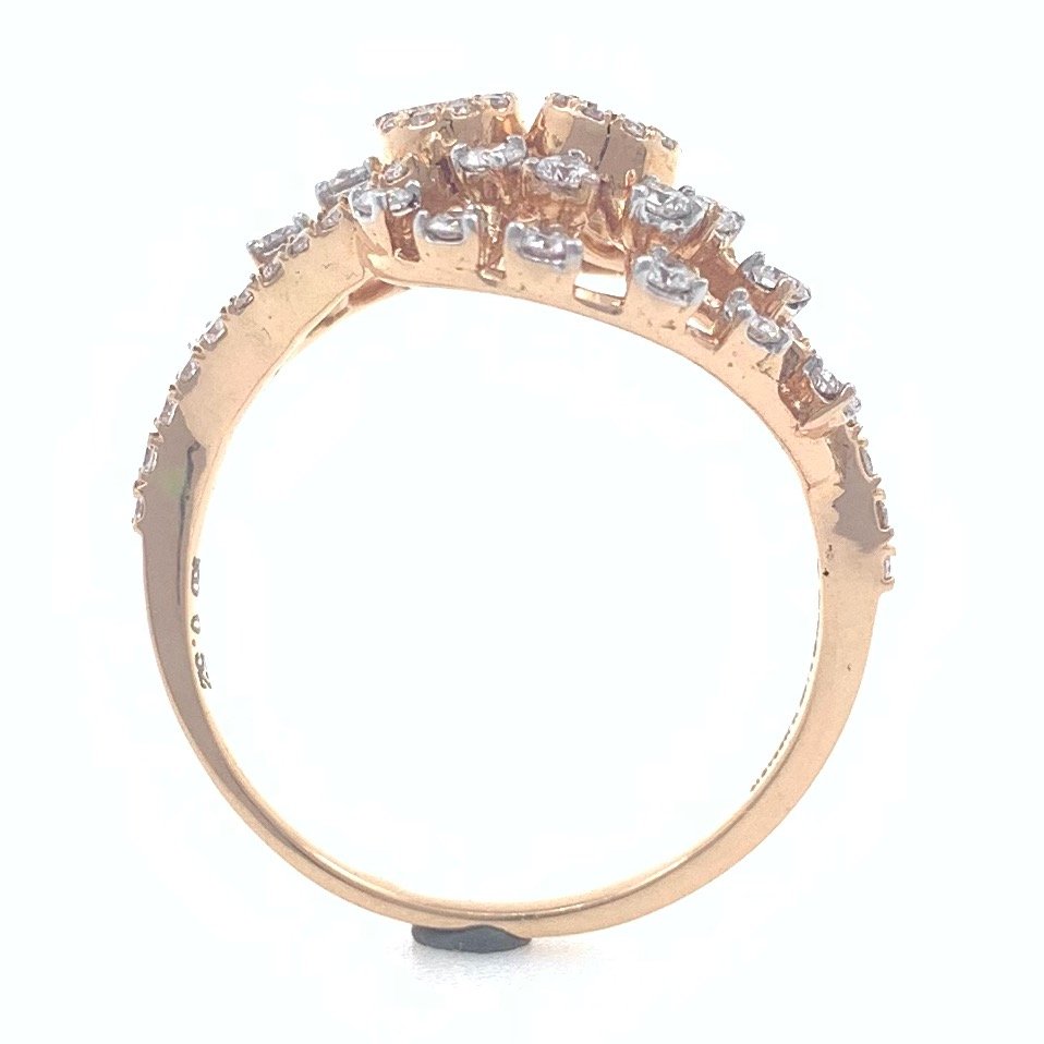 18kt / 750 rose gold fancy work wear diamond ladies ring 9lr14