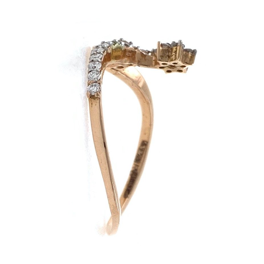 18kt / 750 rose gold Floral classic Diamond Ladies Ring 9LR174