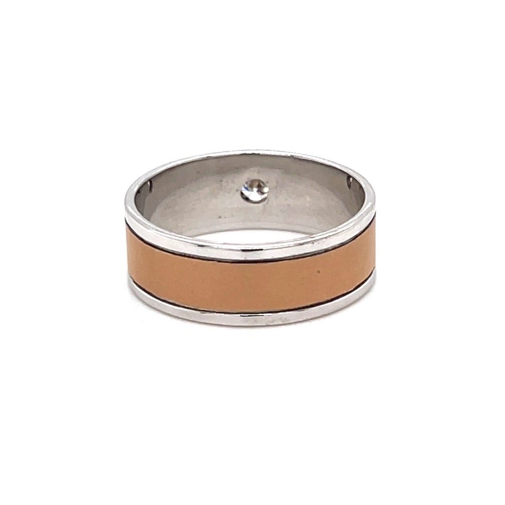 Solitaire Band Ring in Matte Rose Gold for Men