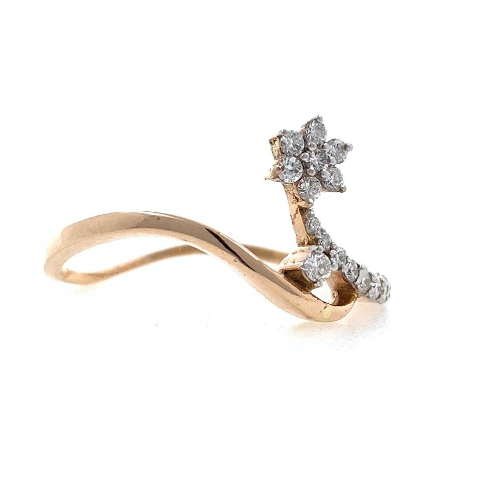 18kt / 750 rose gold Floral classic Diamond Ladies Ring 9LR174