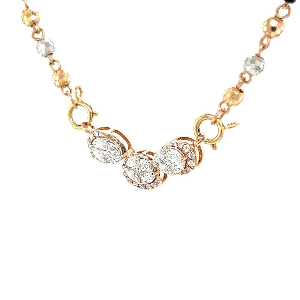 Fancy Diamond Mangalsutra Tanmaniya Pendant for Wedding