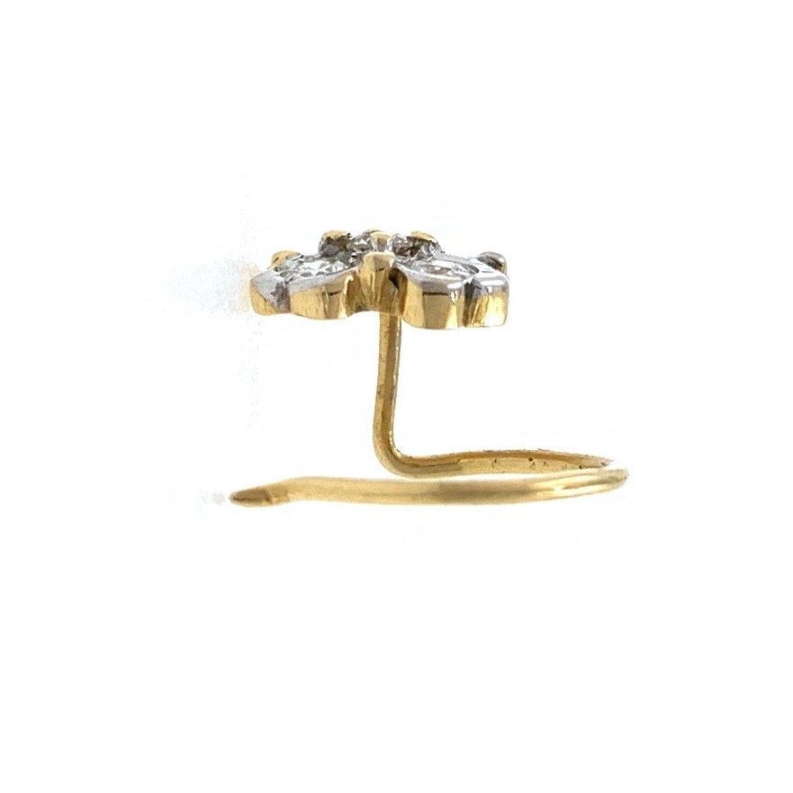 18kt / 750 yellow gold fancy nose pin in diamond 5np199