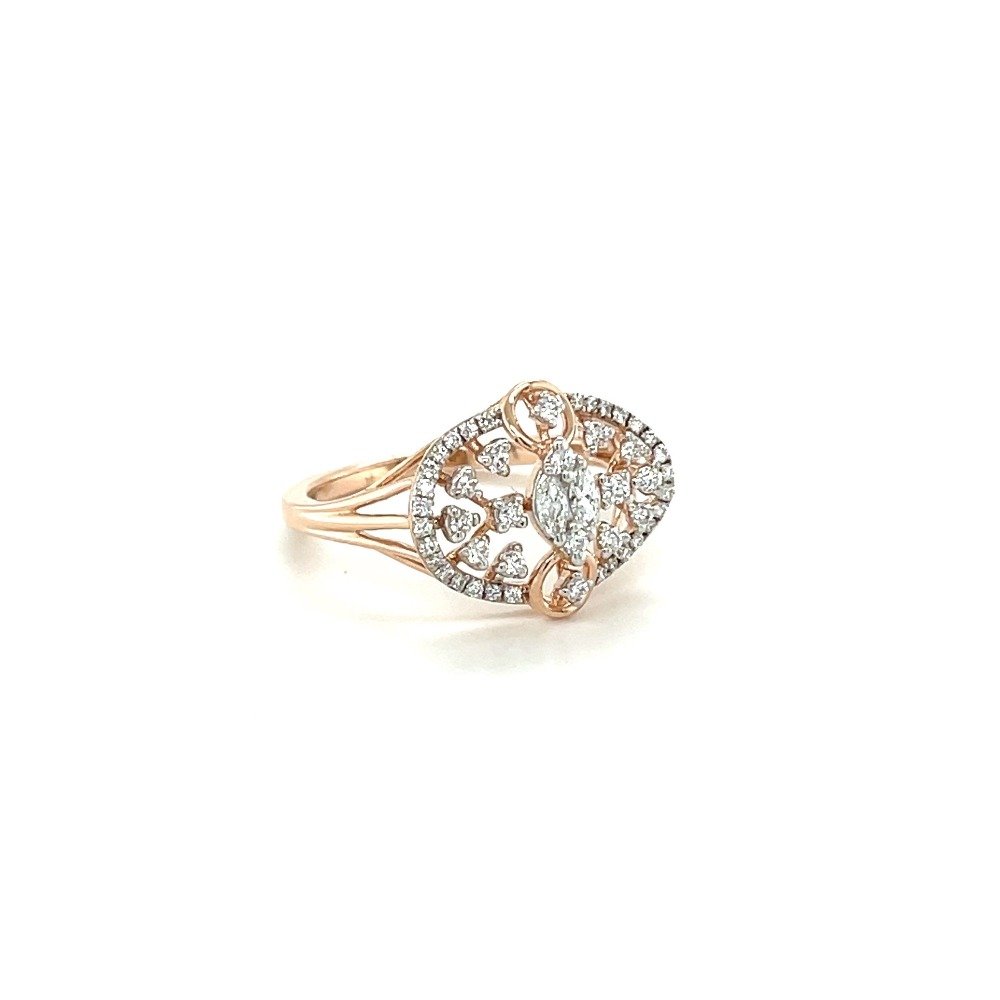14k Rose Gold Diamond Verkrustet Ring