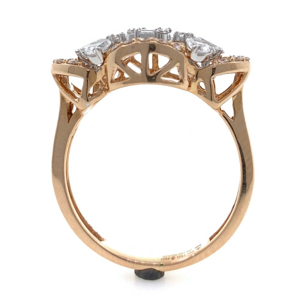 18kt / 750 rose gold fancy daily wear diamond ladies ring 9lr159