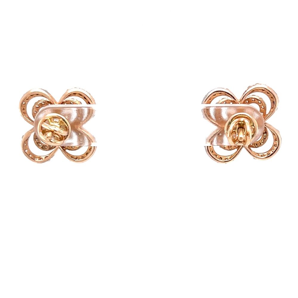 Alyssum Flower Inspired Diamond Earrings in 18k Rose Gold 9TOP113