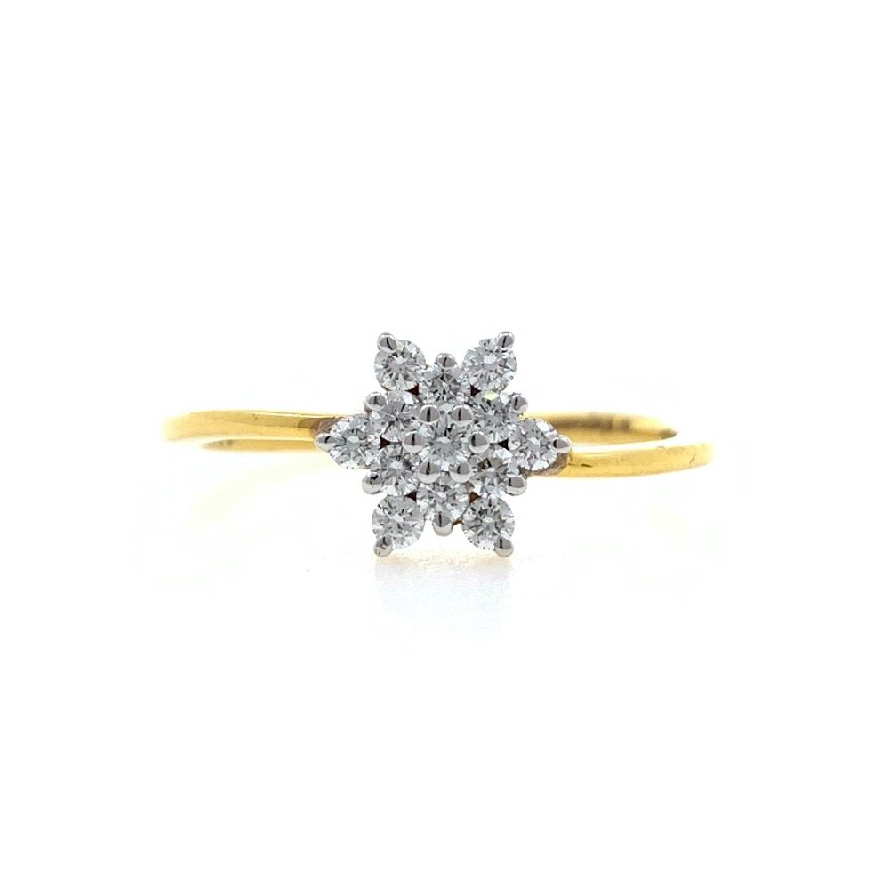 Thirteen Diamond Star Ring in 18k Yellow Gold - VVS EF - 25 cents - 2.010 Grams - 0LR54