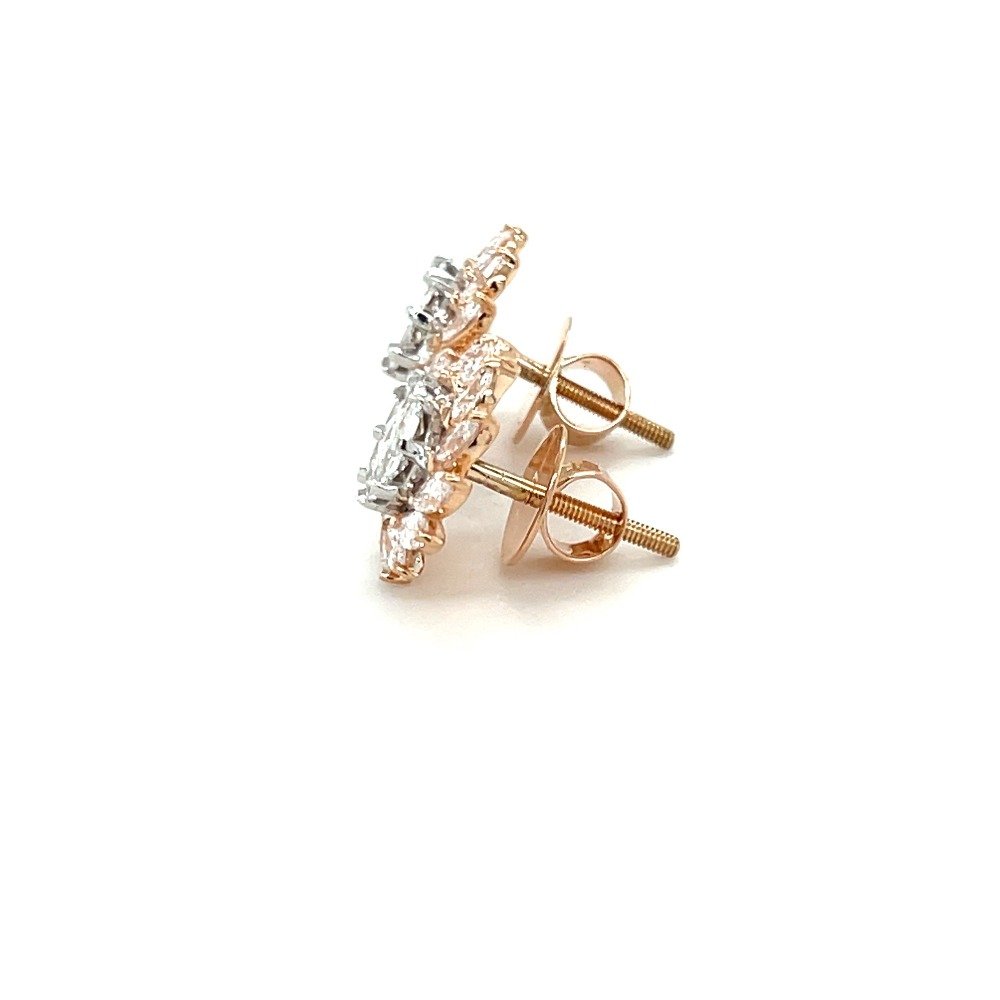 Suryakanti Diamond Earring Studs with Marquise & Eva Cut