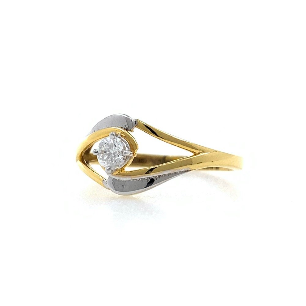 Solitaire Diamond Ring for Everyday Wear in 18k Yellow Gold - 1.810 Grams - 16 cents VVS EF - 0LR66