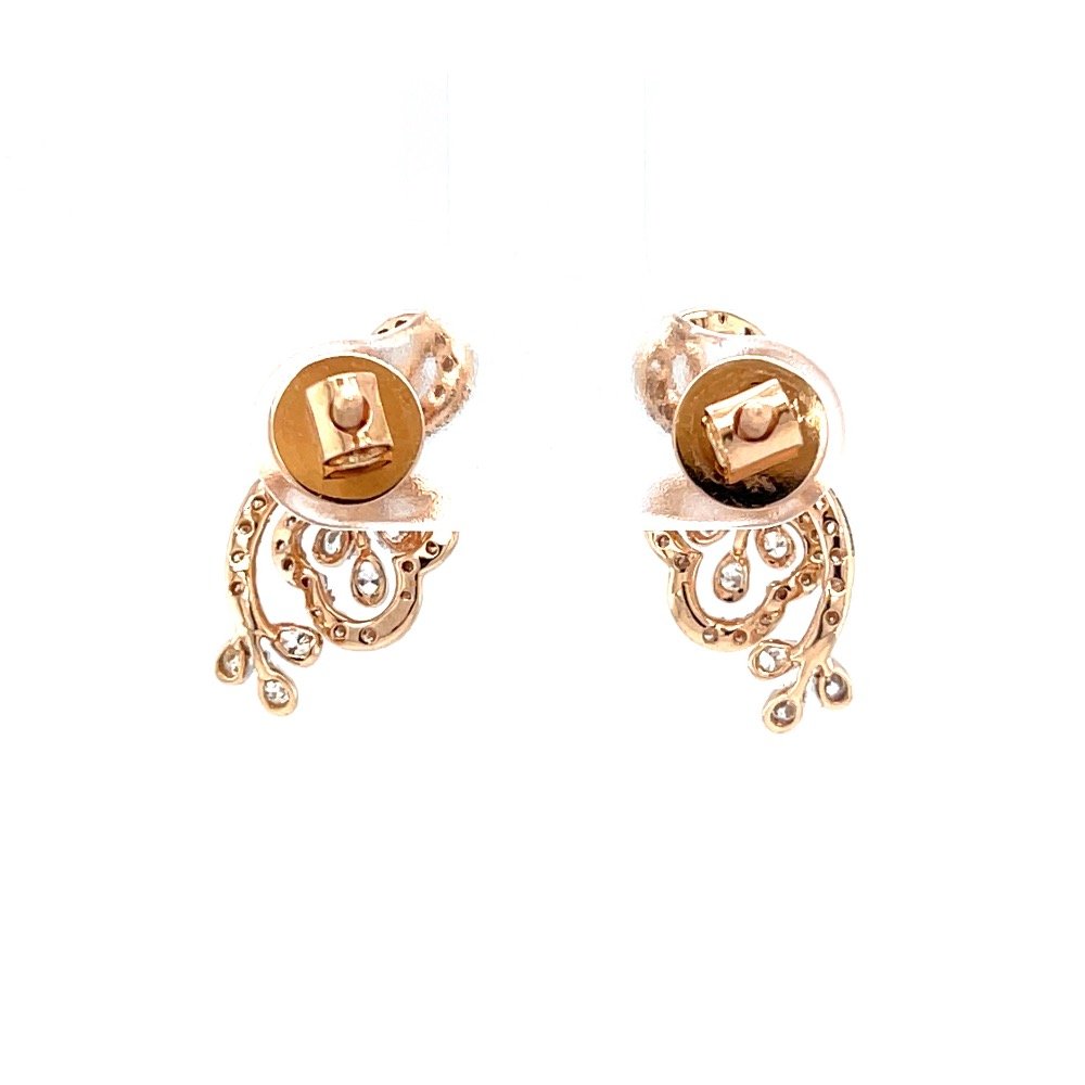 Fancy floral design stud for evening wear in rose gold