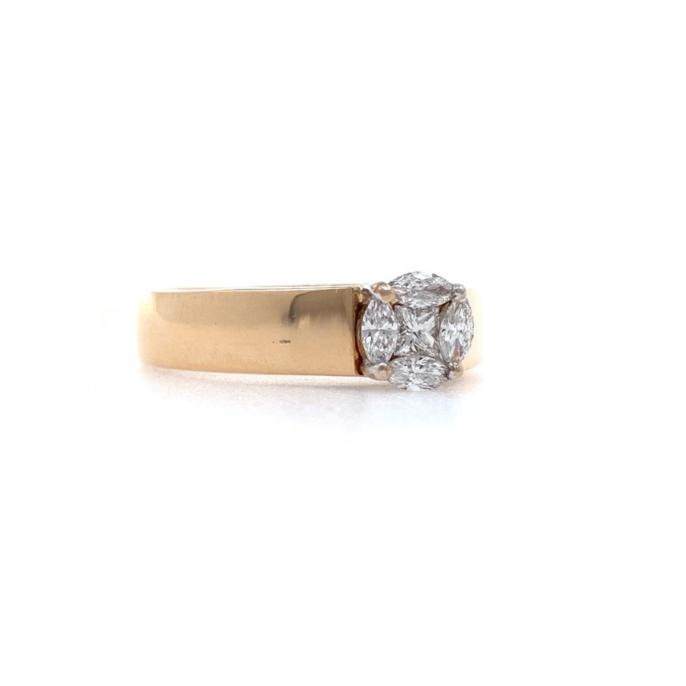 Pressure setting gents ring in 18k rose gold 0gr4