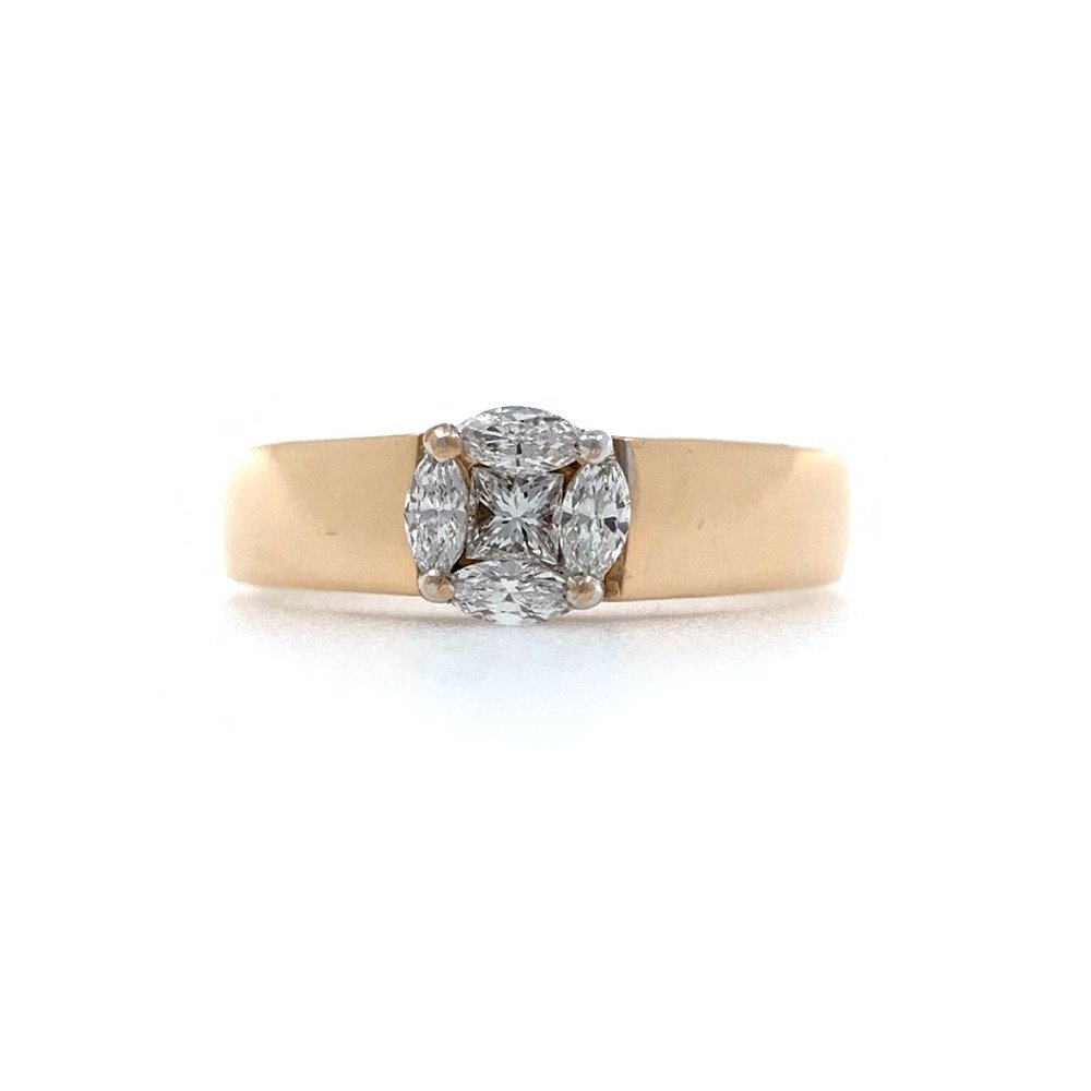 Pressure setting gents ring in 18k rose gold 0gr4
