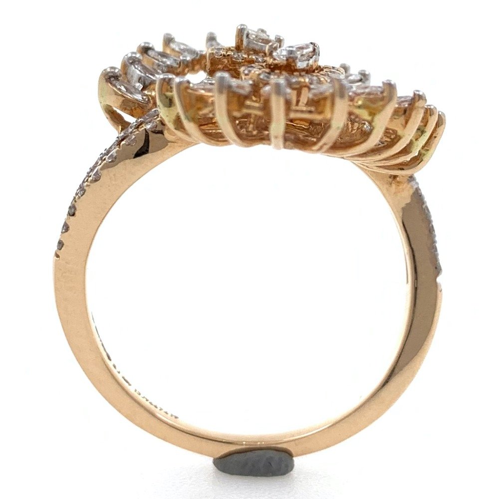 18kt / 750 rose gold floral diamond ladies ring 9lr79