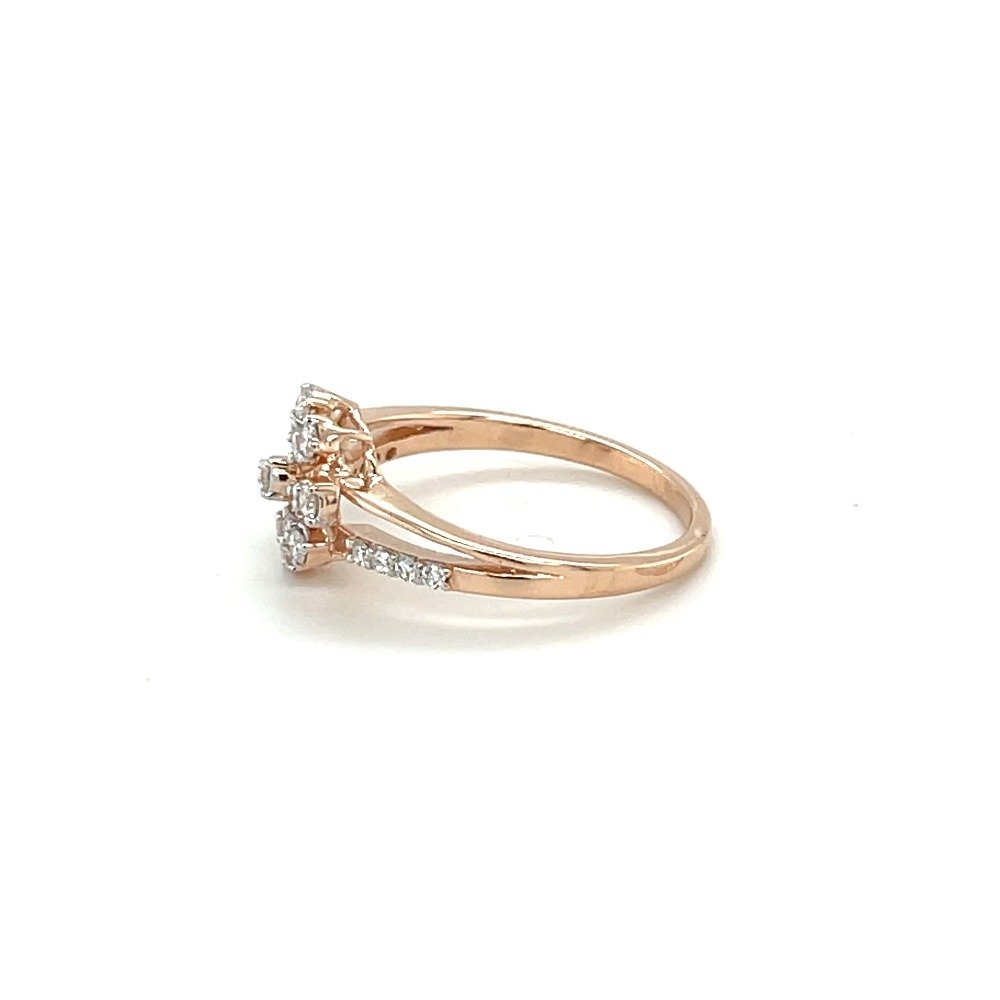 Diamond blüte ring in 14k rose gold and vvs ef quality