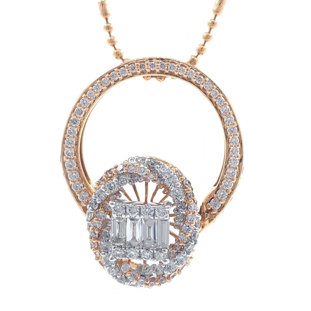 18kt / 750 rose gold designer pendant cum ring for ladies 9lr138