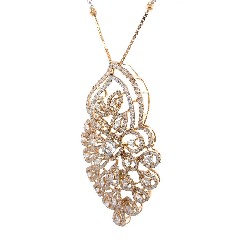 charmante with Fancy Shaped diamond pendant in 18k Rose Gold 9shp41