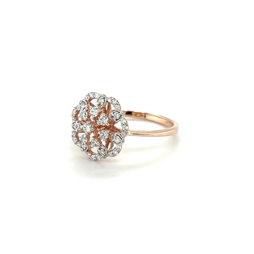 14k Rose Gold Diamond Floral Engagement Ring